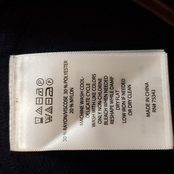 House of Harlow 1960 NWT One Size Navy Blue with Trim Pullover Poncho - Picture 6 of 7